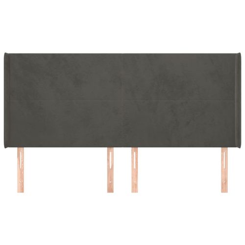 Zagłówek uszak, ciemnoszary, 203x16x118/128 cm, aksamit na Arena.pl