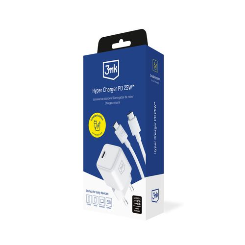 accessories - 3mk hyper charger pd 25w+usb cable c to c white na Arena.pl