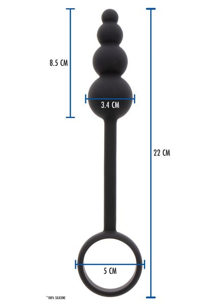 Anal Snake Plug & Penis Ring Black zdjęcie 6