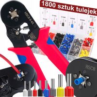 ZACISKARKA DO KABLI TULEJEK KONEKTORÓW PRASKA PRZEWODÓW + ZESTAW 1800 SZTUK