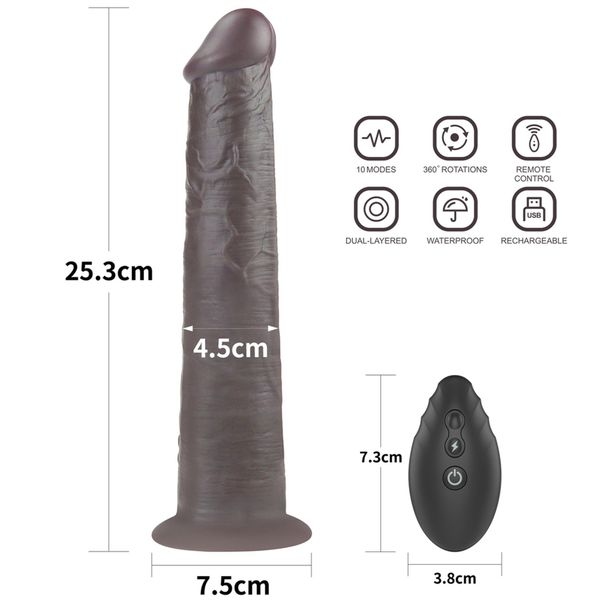 10'' Dual Layered Platinum Silicone Rotator zdjęcie 2