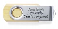 Pendrive Ślubny z Imionami drewniany nadruk pamiątka prezent wesele