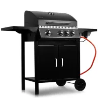 GRILL GAZOWY OGRODOWY MOCNY DUŻY RUSZT 4 PALNIKI KÓŁKA POKROWIEC W ZESTAWIE