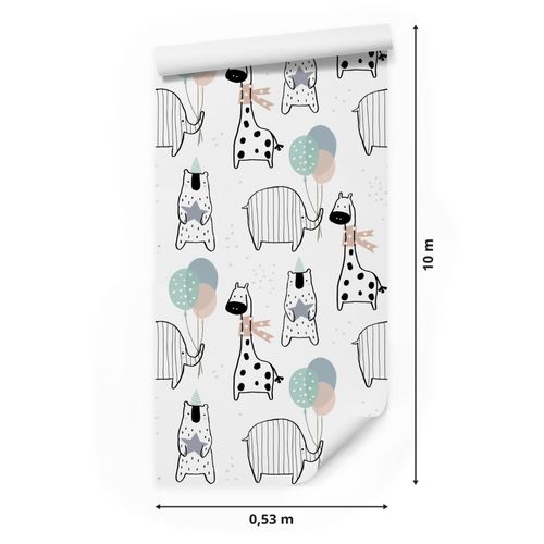 Tapeta Dla Dzieci - Słonik, Żyrafa, Miś na Arena.pl