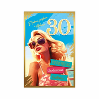 b6 kartka na 30 urodziny retro - 15