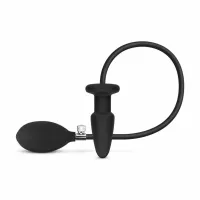 easytoys - nadmuchiwany korek anatomiczny czarny z zaworem bezpieczeństwa