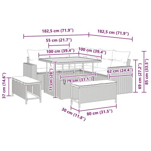 Zestaw Sof na Ogród 8 pcs Czarny polirattan na Arena.pl