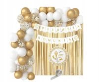 Zestaw Balonów Pierwsza Komunia Święta I Komunia Dekoracje Baner Kurtyna