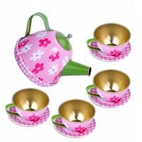 ZESTAW DO HERBATY W WALIZCE JEDNOROŻEC FILIŻANKI DZBANEK PATERA SŁODKOŚCI