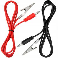 PRZEWODY POMIAROWE KABLE DO MIERNIKA KROKODYLKI CZARNY + CZERWONY 1m