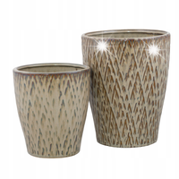 2 szt. DONICA LIV brązowa CERAMICZNA