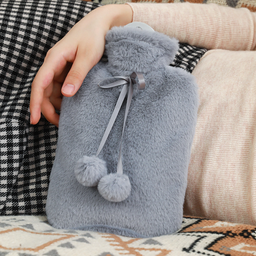 Termofor ogrzewacz rozgrzewacz gumowy w pokrowcu pluszowym na wodę czerwony na Arena.pl