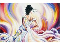 OBRAZ KOBIETA ABSTRAKCIE KOLORÓW