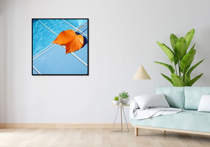 Plakat 90x90cm Liść przy Wodzie zdjęcie 4