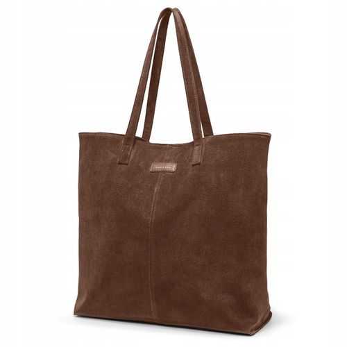 PUCCINI Torebka Damska Shopper Duża Ekologiczny Zamsz Brązowa BK2251034D-2 na Arena.pl