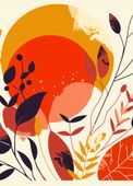 Plakat do salonu boho 39,5x55cm Ożywiona Sztuka Natury