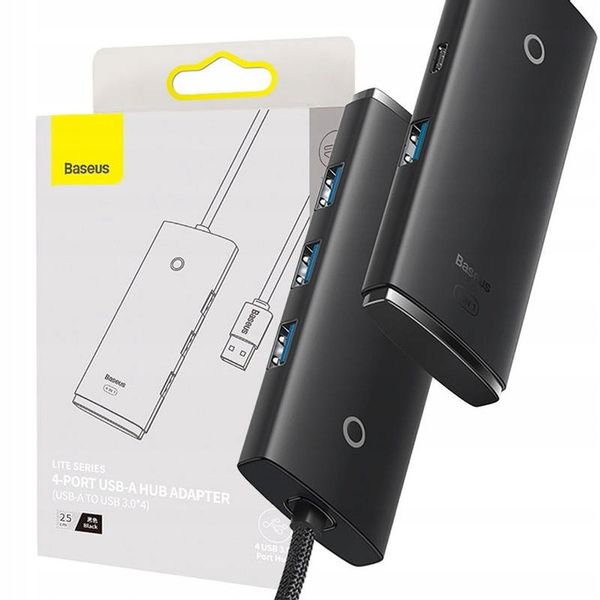BASEUS SZYBKA UNIWERSALNA LEKKA STACJA HUB 4W1 USB DO 4X USB 3.0 5GB/S 5V zdjęcie 1