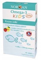 Norsan Omega-3 Kids Jelly 45 szt. cytrynowy, truskawkowy. Żelki dla dzieci