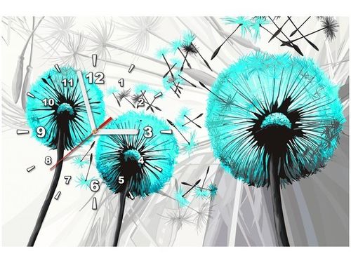 60CM 40CM ZEGAR OBRAZ DMUCHAWCE TURKUSIE DRUK PŁÓTNO RAMA na Arena.pl