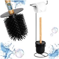 Szczotka Silikonowa Toaletowa WC Stojak Łazienkowy na Papier Toaletowy 2w1