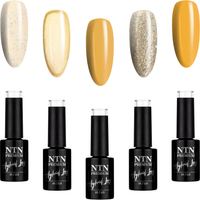 5x NTN Lakier Hybrydowy 5g Limited Edition Yellows ZESTAW 9w1