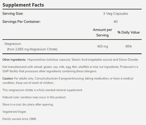 NOW FOODS MAGNESIUM CITRATE 120K MAGNEZ SKURCZE na Arena.pl
