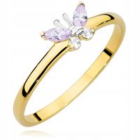 ZŁOTY PIERŚCIONEK MOTYLEK z CYRKONIAMI pr 333 r.7