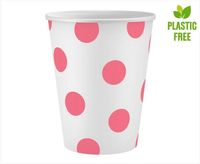 KUBECZKI PAPIEROWE GROSZKI RÓŻOWE 250ML 6SZT GODAN