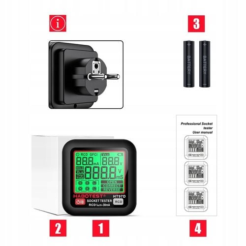 TESTER NAPIĘCIA GNIAZDEK SIECIOWYCH ELEKTRYCZNYCH WYŚWIETLACZ LCD TEST na Arena.pl