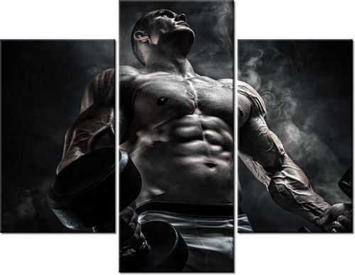 70 90CM OBRAZ 3 ELEM MĘŻCZYZNA SIŁOWNI STALOWYM KOLORZE ŚCIENNY PŁÓTNO na Arena.pl