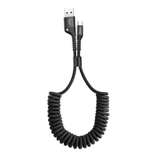 Kabel sprężynowy USB-C Baseus Spring 1m 2A (czarny) na Arena.pl
