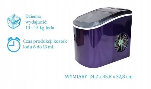 KOSTKARKA DO KOSTEK LODU 15KG MAŁA MOBILNA WYDAJNA MASZYNA FIOLETOWA na Arena.pl