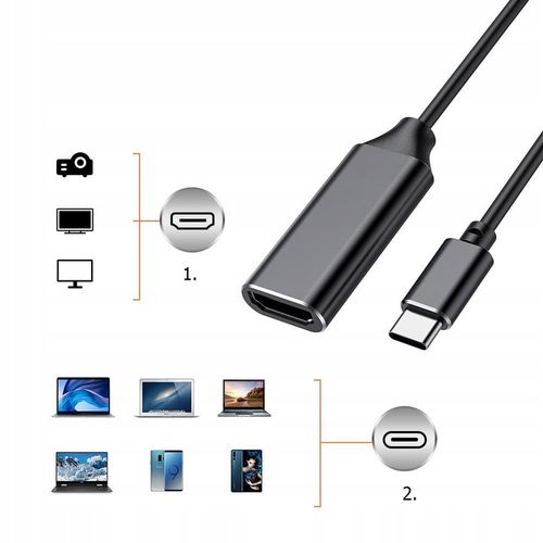KABEL ADAPTER Przejściówka USB-C 3.1 DO HDMI 4K UHD MHL do Macbook Samsung na Arena.pl
