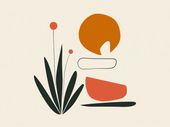 Plakat 20x15cm Abstrakcyjny Zen