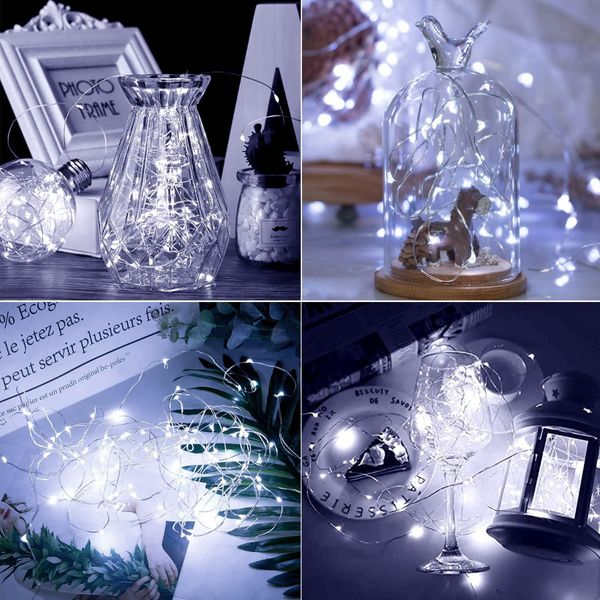 LAMPKI DRUCIK 80 LED MIKRO GIRLANDA BIAŁY ZIMNY AA zdjęcie 7