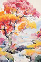 Plakat 67,5x100cm Roztańczony Krajobraz