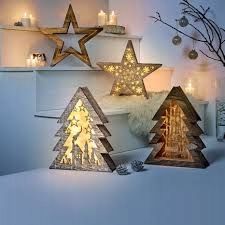 CHOINKA DREWNIANA las 10led 34cm TIMER BRĄZOWA na Arena.pl