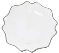 Podtalerz szklany przezroczysty ze srebrnym brzegiem