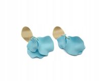 Kolczyki wiszące płatki akryl mat niebieski błękitny 7,5cm