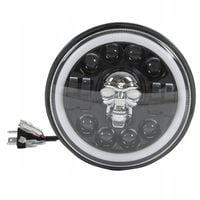 REFLEKTOR LAMPA PRZÓD MOTOCYKLOWA LED 7 CALI CZASZKA WZÓR 12V 30W 6000K