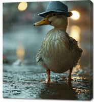 Obraz 90x100cm Kaczka w Kapeluszu