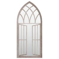 Lustro do wnętrz, kolor piaskowy, 100x45 cm, żelazne