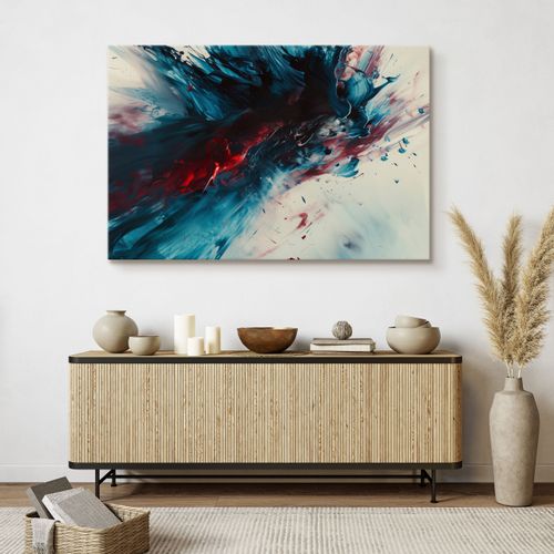 Obraz Na Płótnie Abstrakcja Niebieska Farba Nowoczesny Wzór 40cm x 30cm na Arena.pl