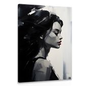 Obraz Czarno-Biały PORTRET Kobieta Usta Abstrakcja 40cm x 60cm