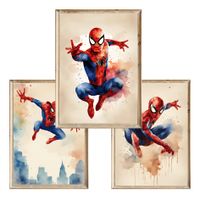 Zestaw trzech plakatów dla dzieci Spiderman