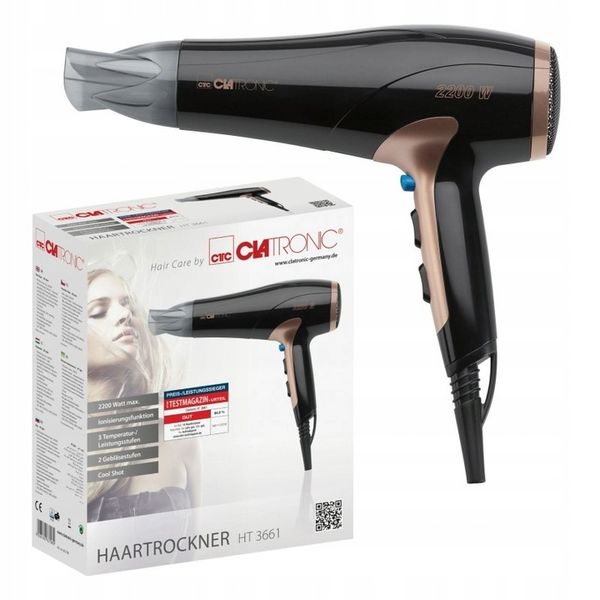 NIEMIECKA PROFESJONALNA SUSZARKA DO WŁOSÓW COOL SHOT ZIMNY NADMUCH 2200W zdjęcie 1