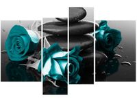 OBRAZ RÓŻE TLE KAMIENI AKCENT KOLORYSTYCZNY