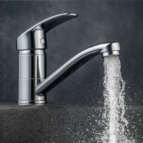 Bateria umywalkowa kuchenna nablatowa długi kran do zlewu chromowa VETTÄ na Arena.pl