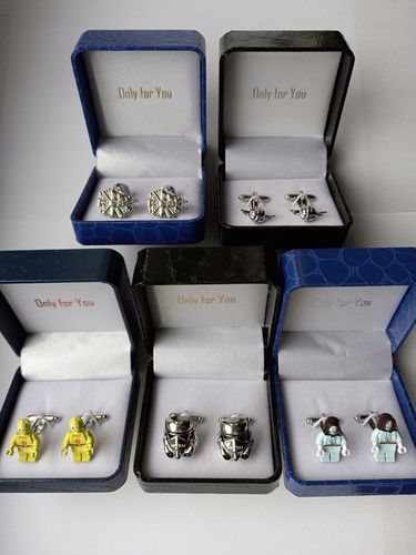 Spinki do mankietów EXC Złote z Białą Masą Perłową na Arena.pl