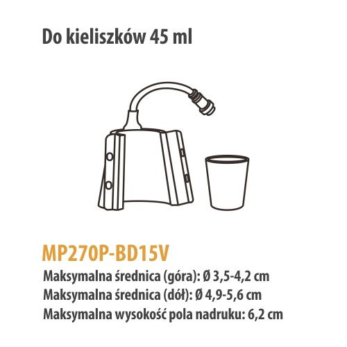 Grzałka do kieliszków 45 ml do prasy Elite Pro / Pro Max zdjęcie 2